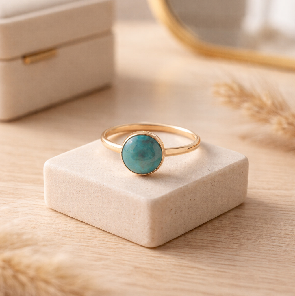 Gold Chrysocolla Ring - Lux Reve