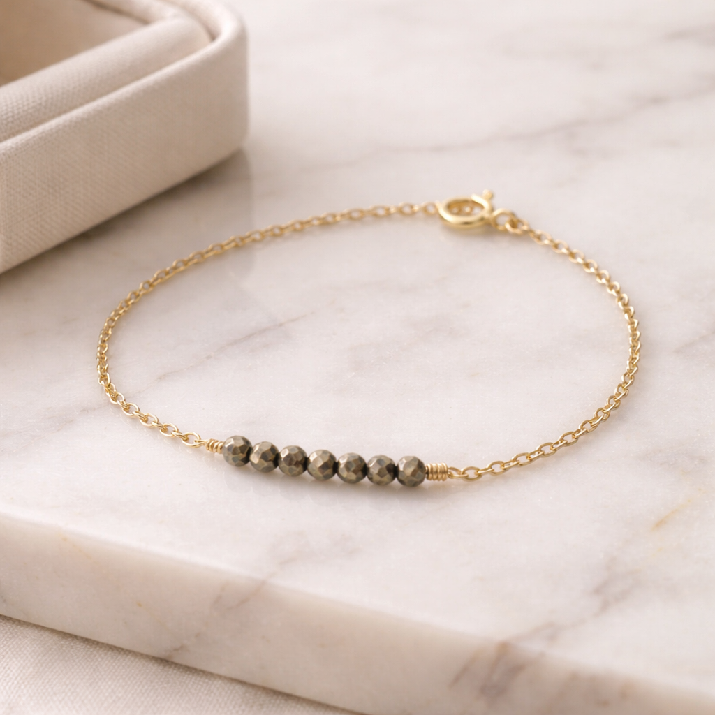 Pyrite Beaded Bracelet - Lux Reve