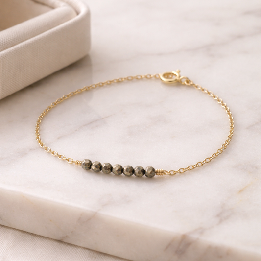Pyrite Beaded Bracelet - Lux Reve
