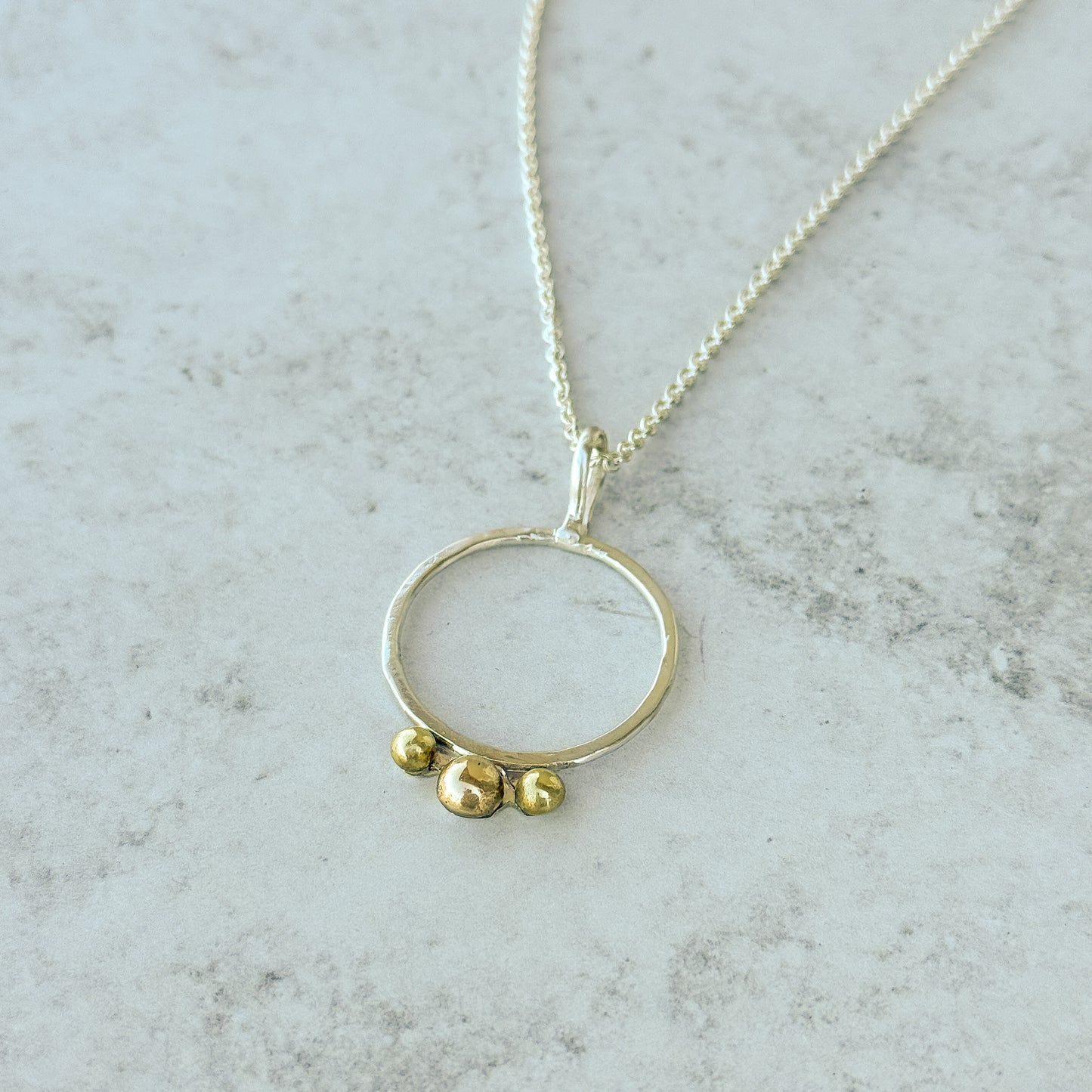 Silver and Brass Statement Short Necklace