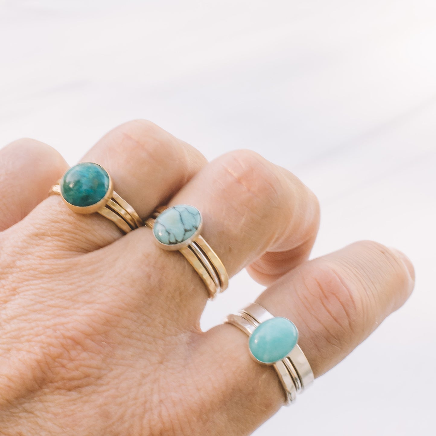 Gold Chrysocolla Ring - Lux Reve