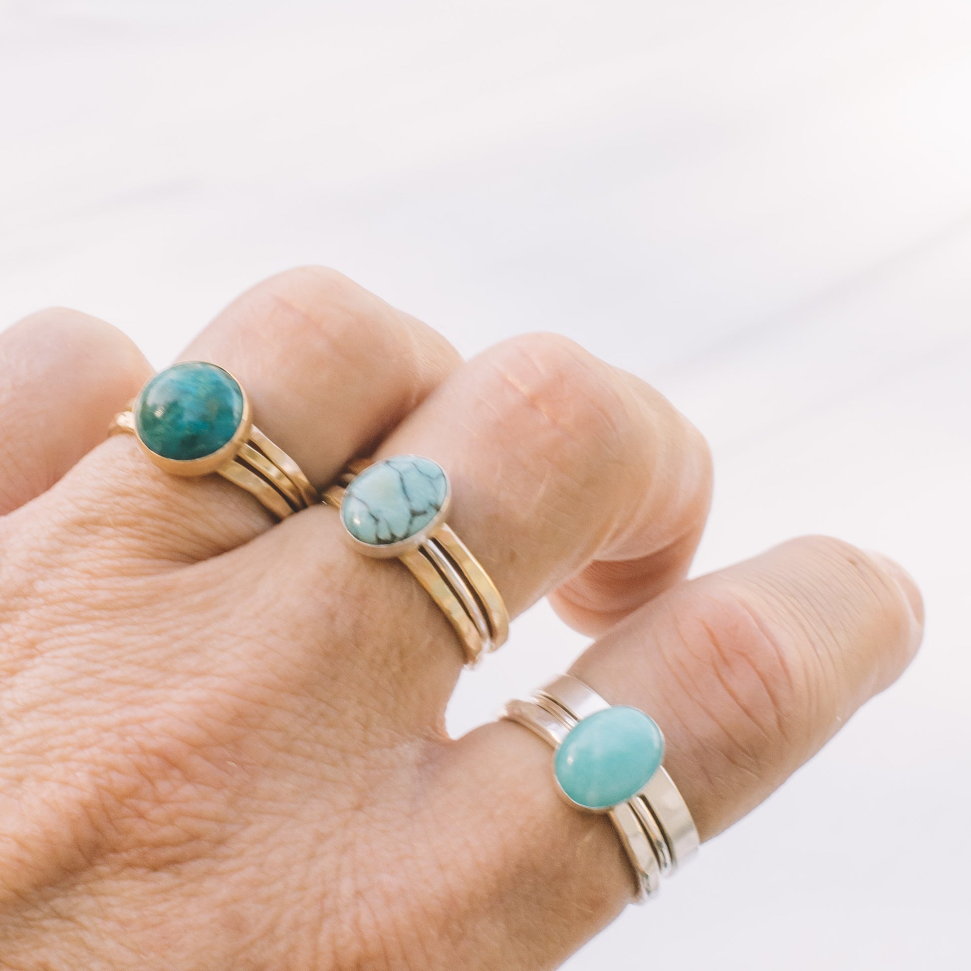 Gold Chrysocolla Ring - Lux Reve