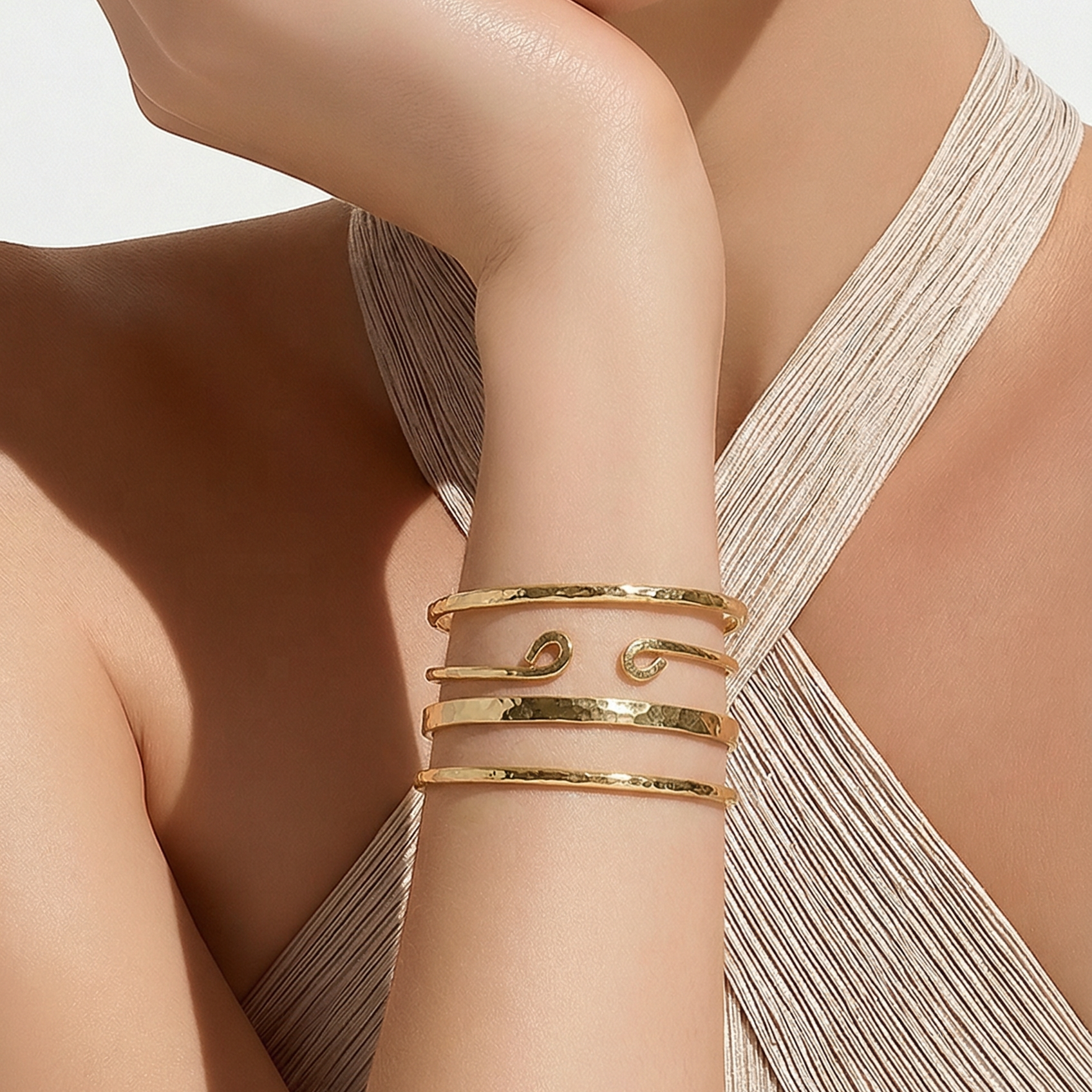 Simple Textured Cuff Bracelet - Lux Reve