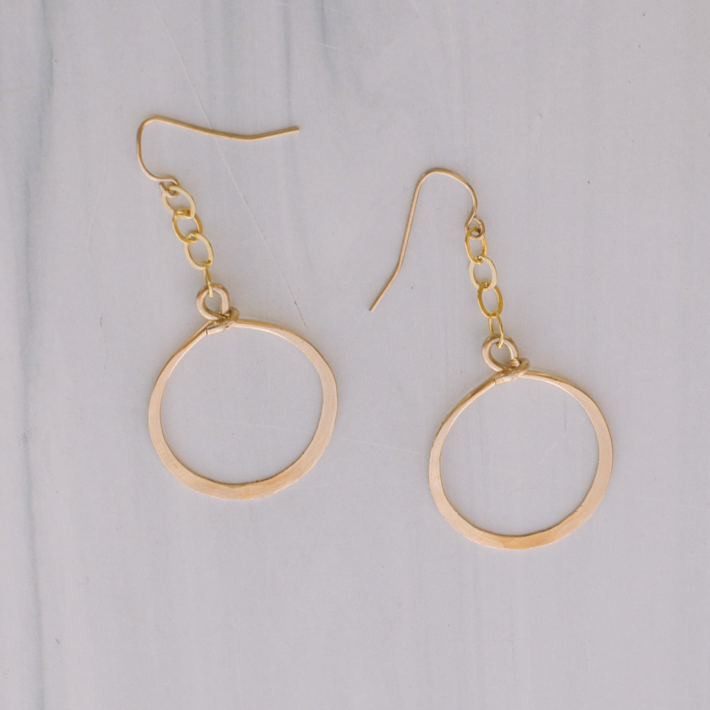 Large Gold Dangle Hoops - Lux Reve