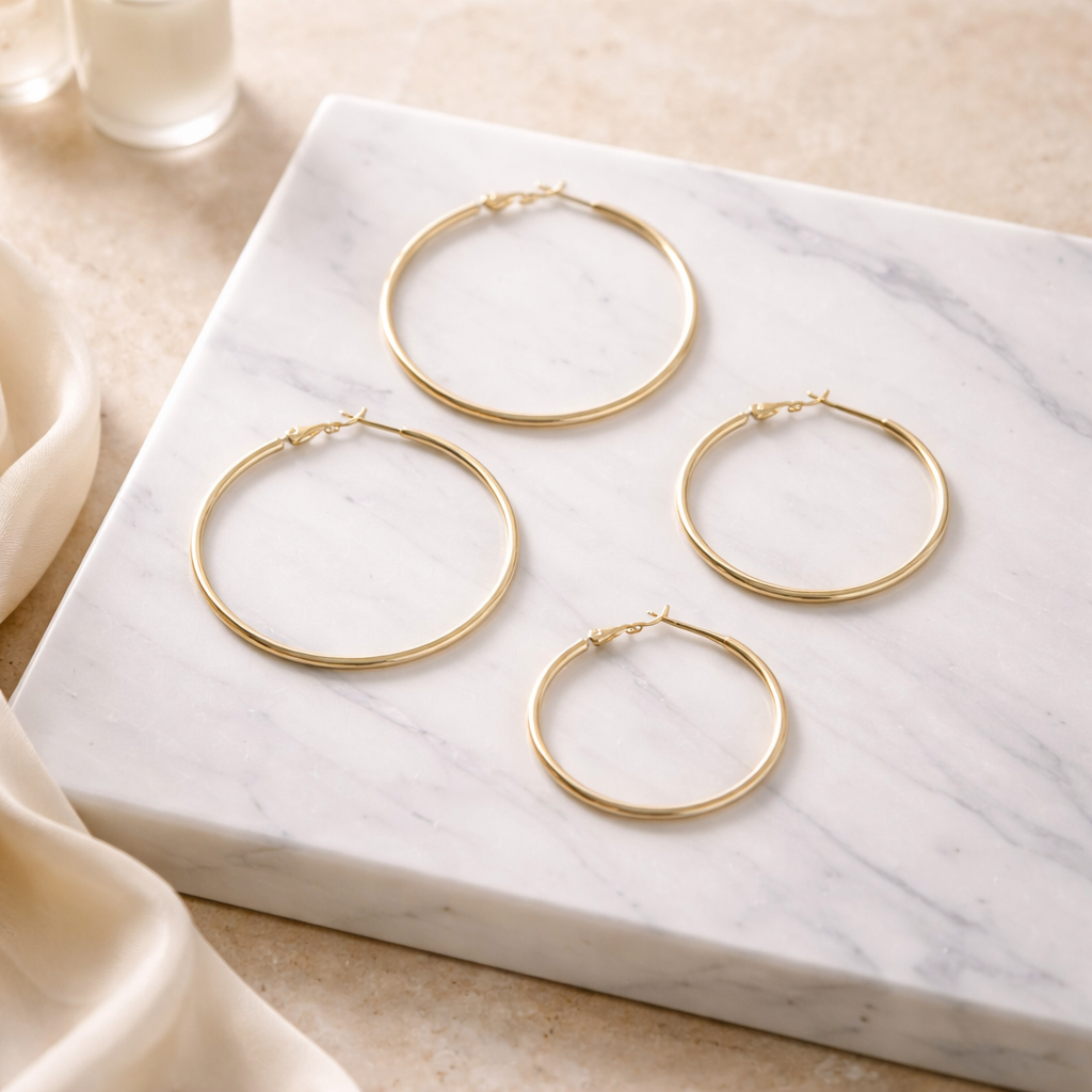 Gold Hoop Earrings - Lux Reve