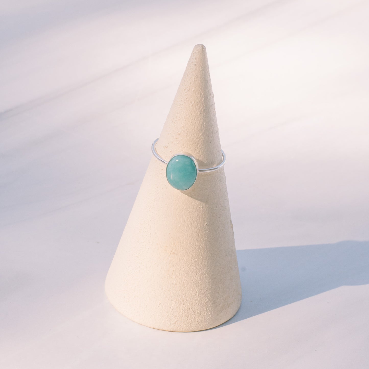 Dainty Silver Amazonite Ring - Lux Reve