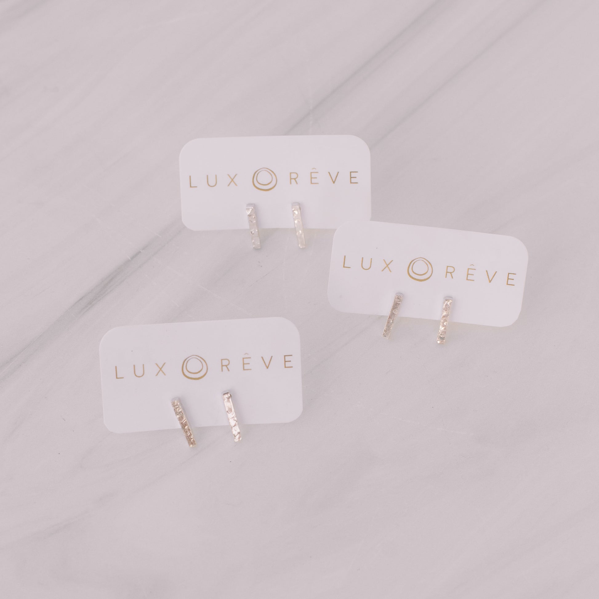 Sterling Silver Bar Stud Earrings - Lux Reve