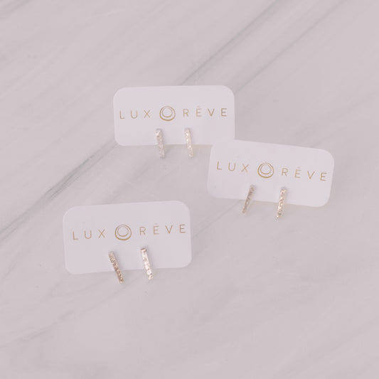 Sterling Silver Bar Stud Earrings - Lux Reve