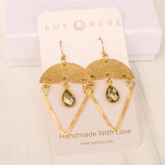 Gold Pyrite Boho Statment Earrings - Lux Reve