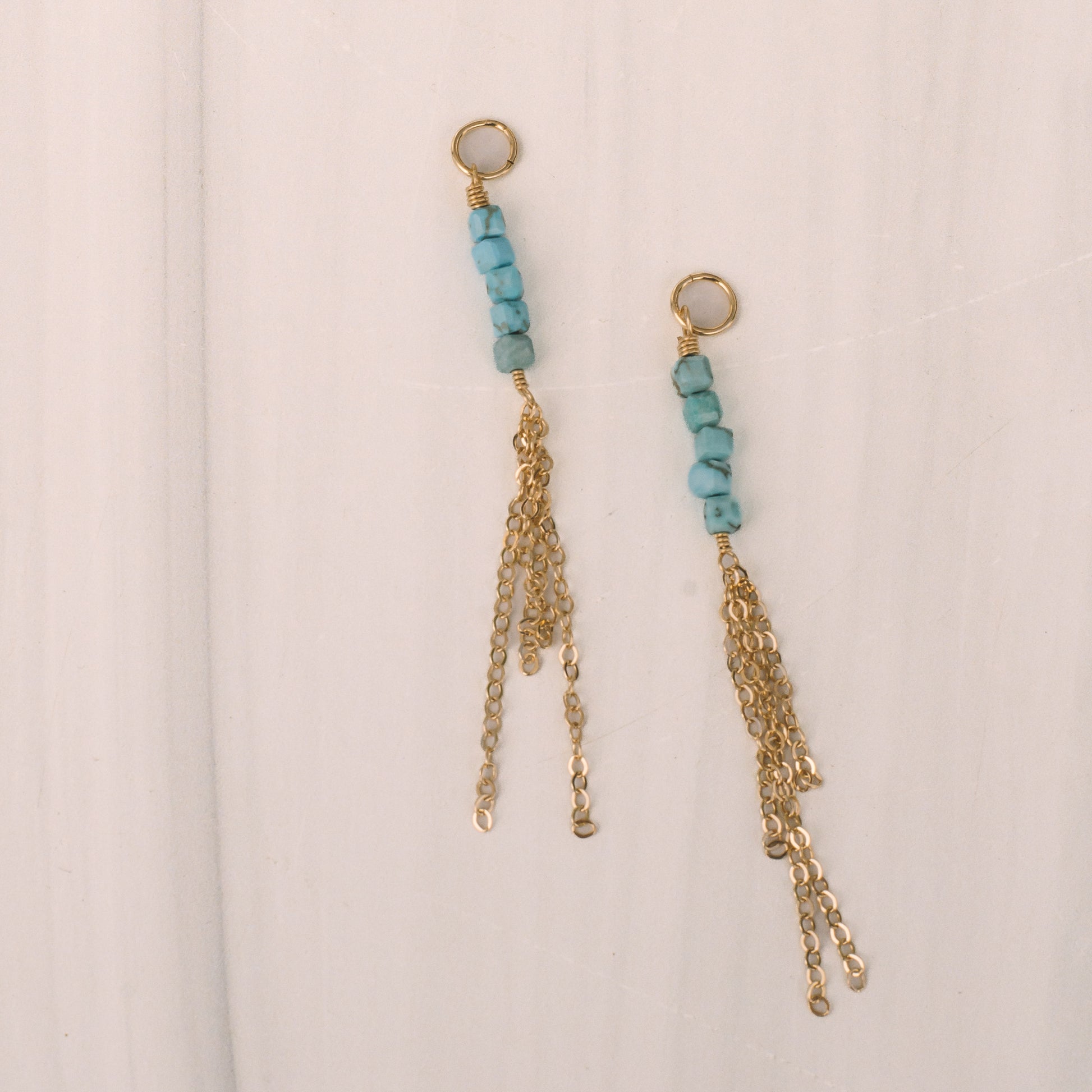 Teal Turquoise Tassel Earring Charms - Lux Reve
