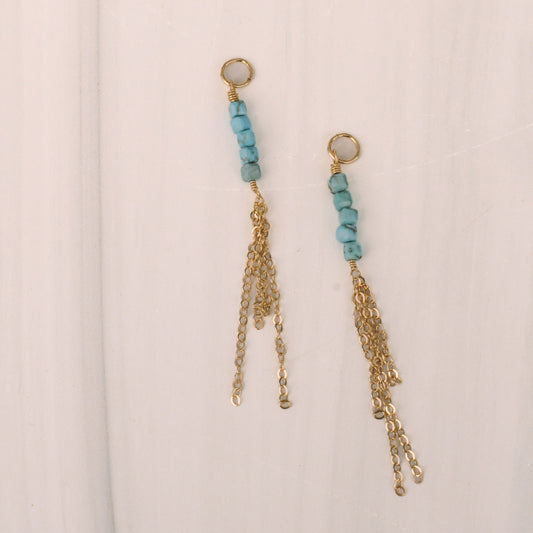 Teal Turquoise Tassel Earring Charms - Lux Reve
