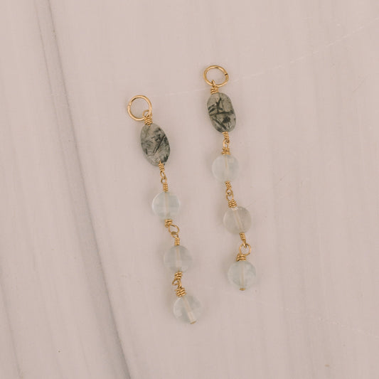 Tourmaline Quartz and Aquamarine Earring Charms - Lux Reve