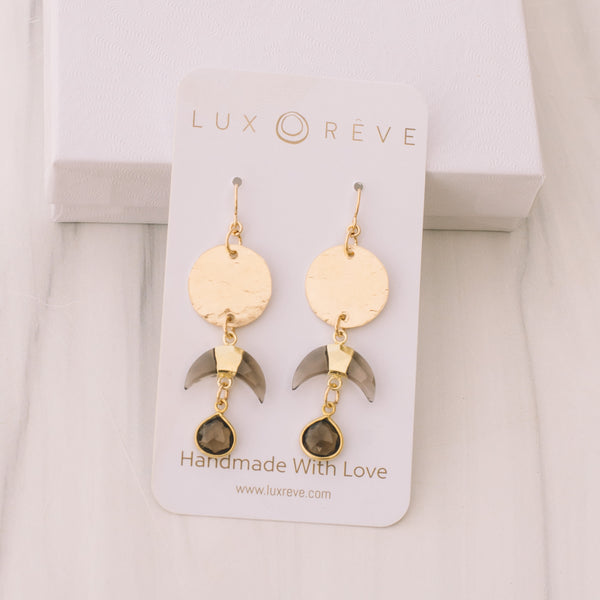 Gold-filled Smoky Quartz Earrings - Lux Reve