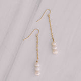Three Pearl Drop Earrings - Lux Reve