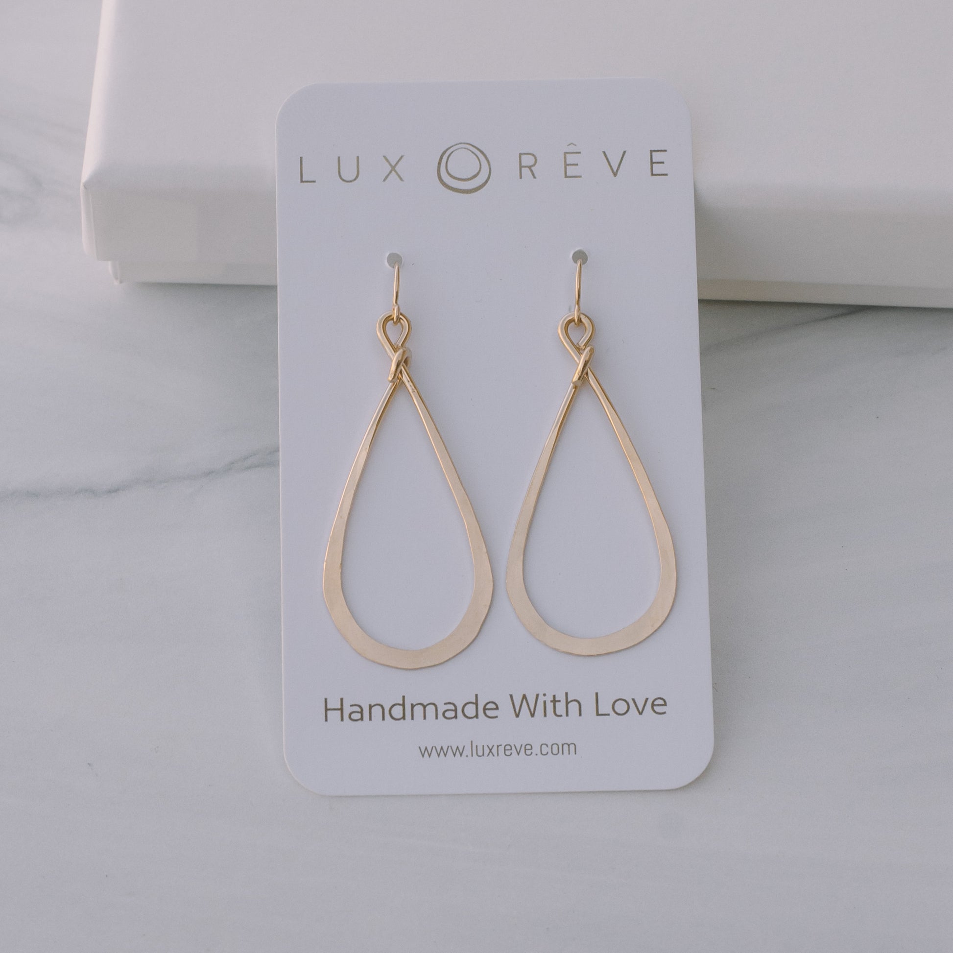 Simple Tear Drop Hoop Earrings - Lux Reve