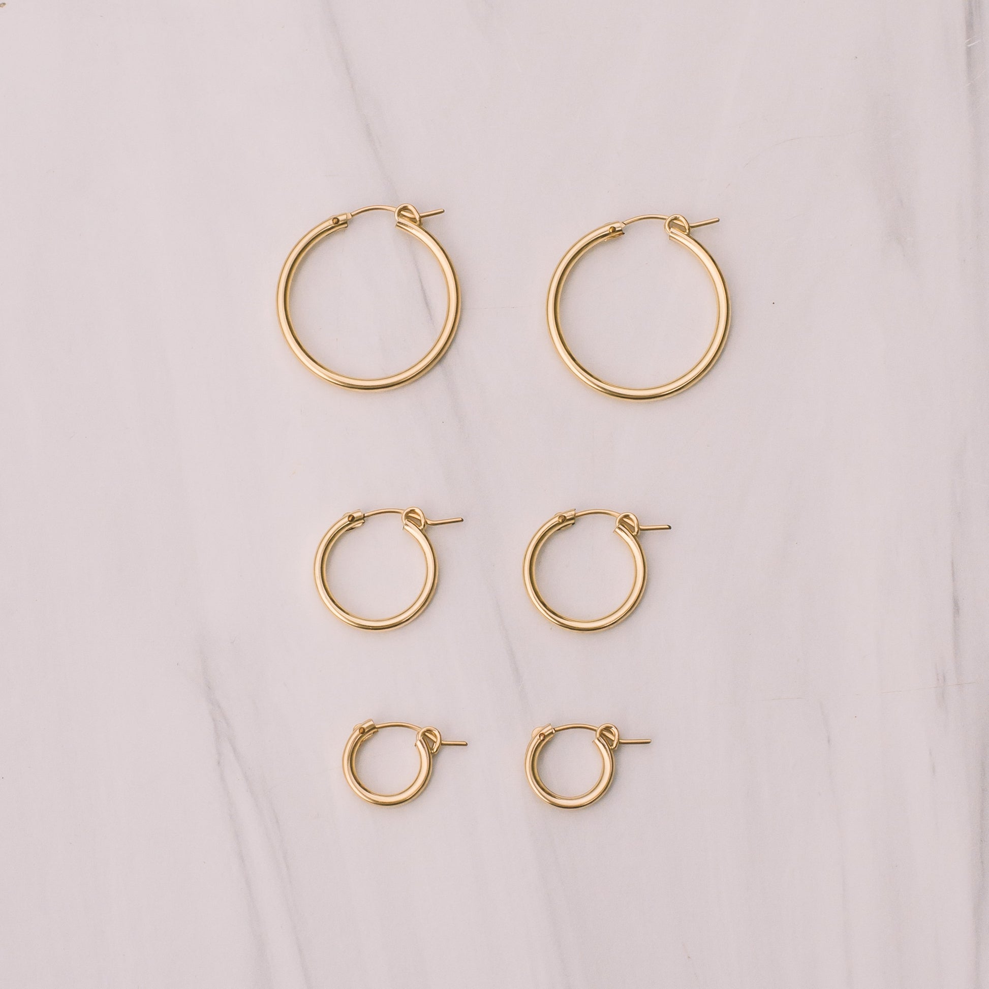 14k Gold-filled Tube Hoops - Lux Reve