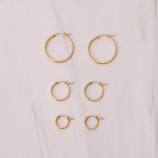 14k Gold-filled Tube Hoops - Lux Reve