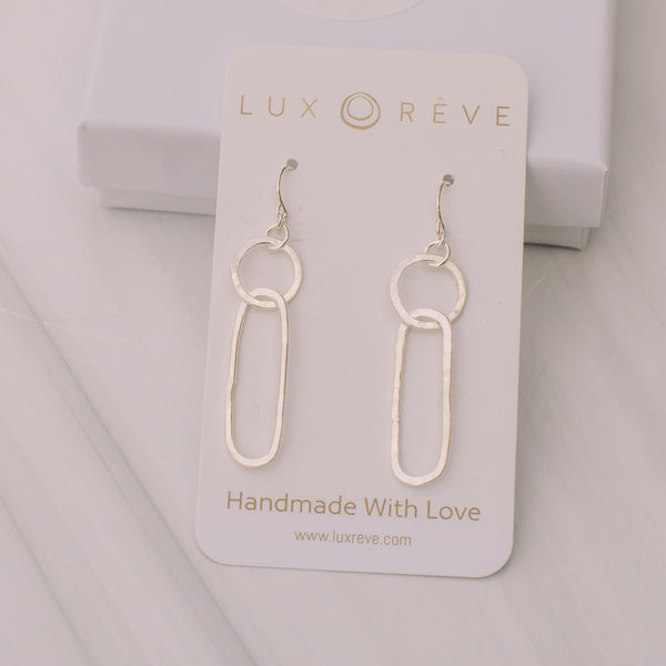 Silver Paper Clip Earrings - Lux Reve