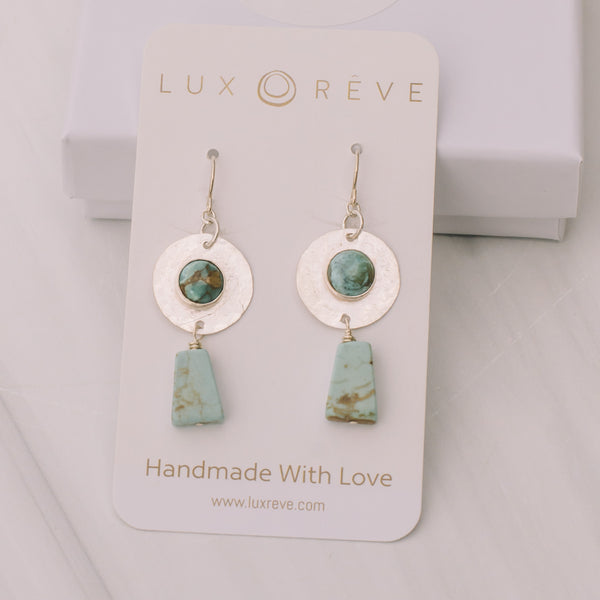 Southwest Turquoise and Magnesite Earrings - Lux Reve