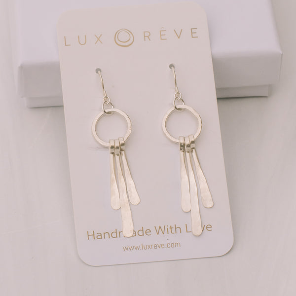 Silver Mini Hoop Ray Earrings - Lux Reve