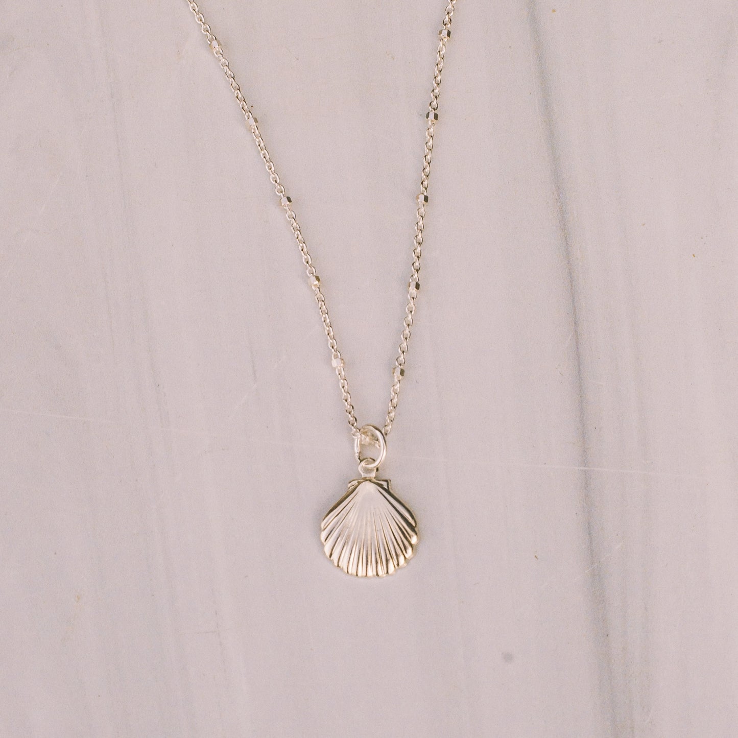 Sterling Silver Seashell Necklace - Lux Reve