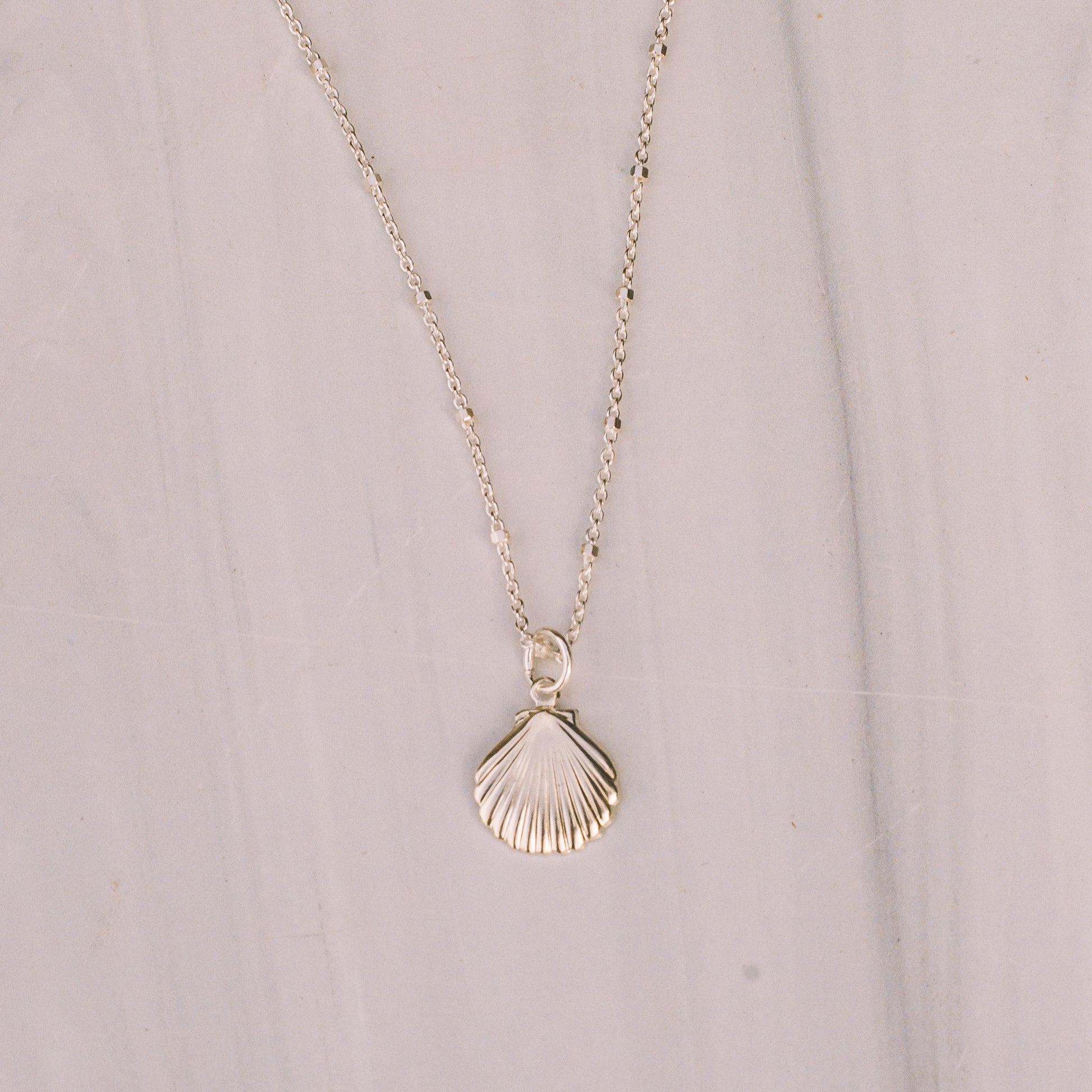 Sterling Silver Seashell Necklace - Lux Reve