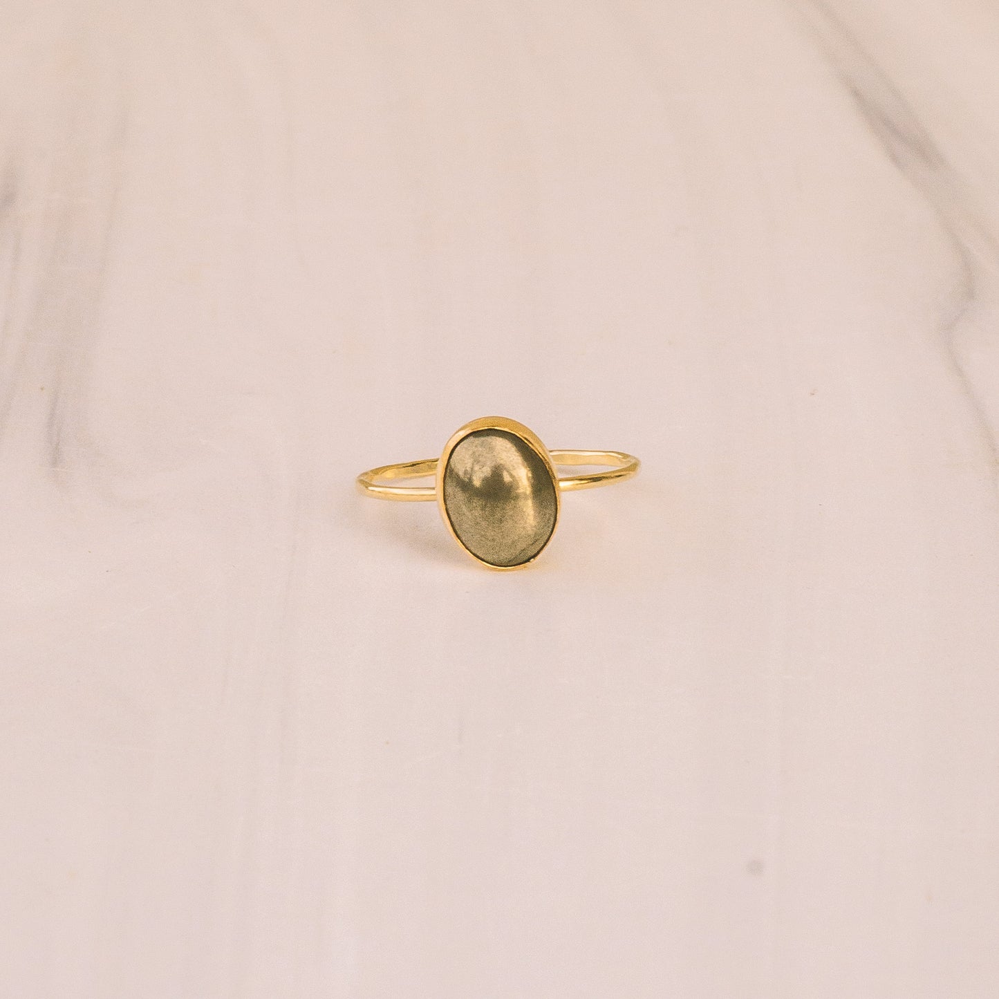 Gold Dainty Pyrite Ring - Lux Reve
