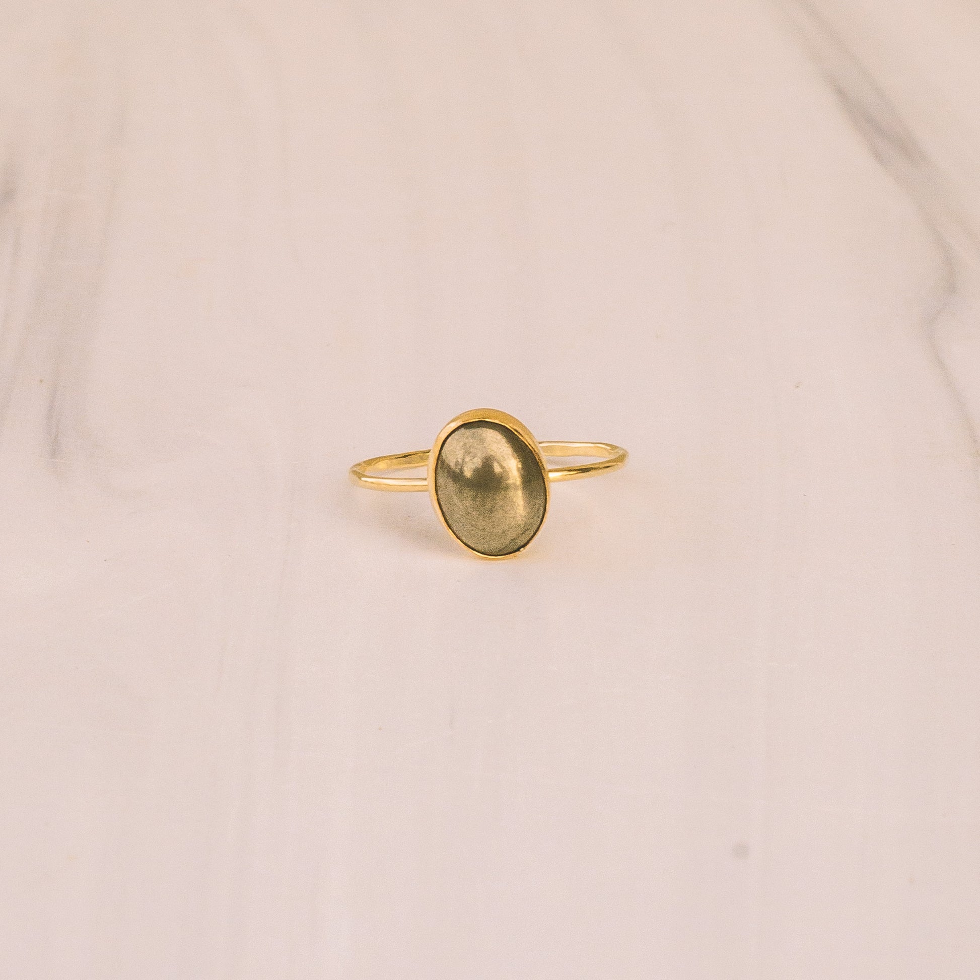 Gold Dainty Pyrite Ring - Lux Reve