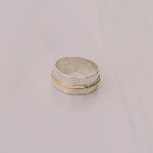 Silver and Brass Band Ring - Lux Reve