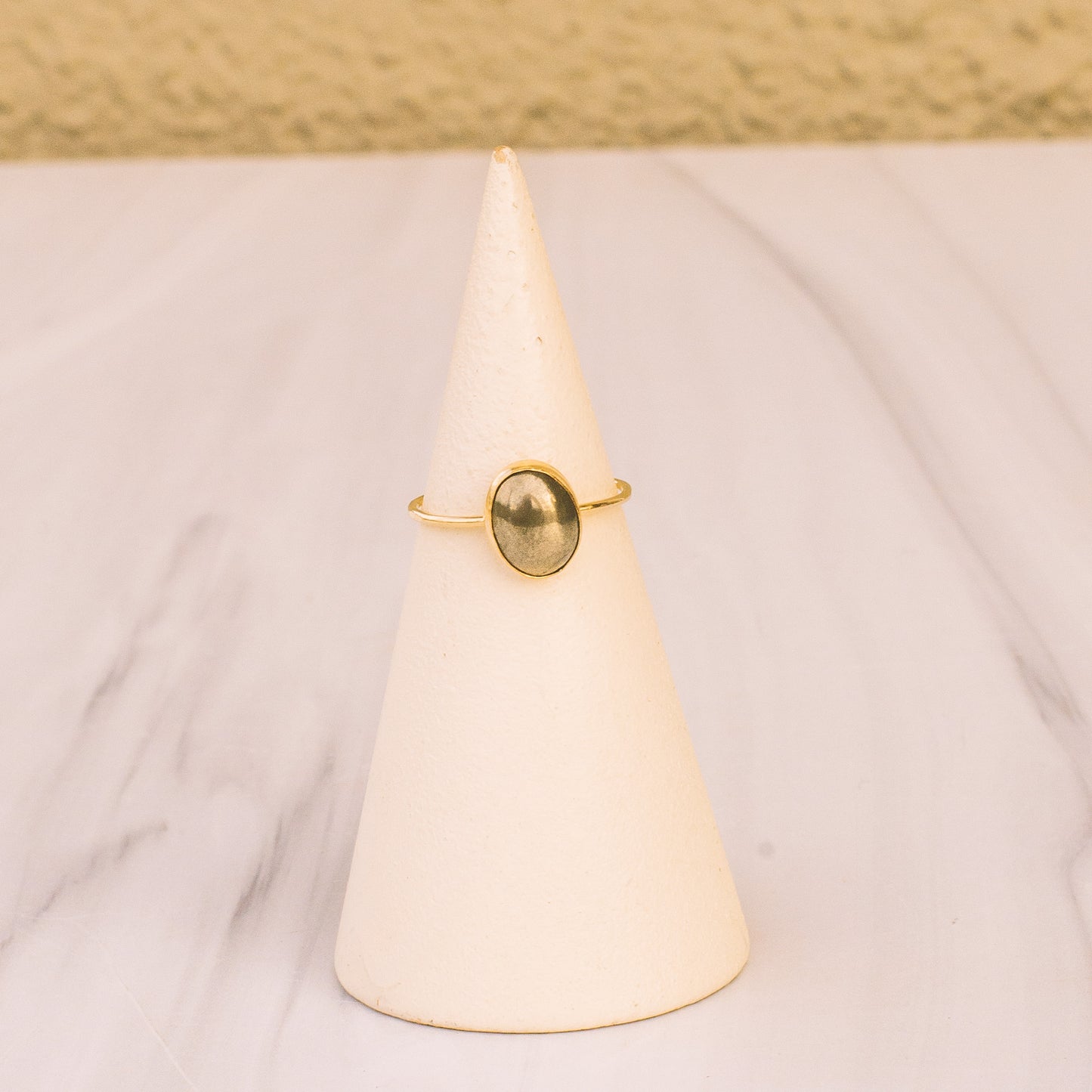 Gold Dainty Pyrite Ring - Lux Reve