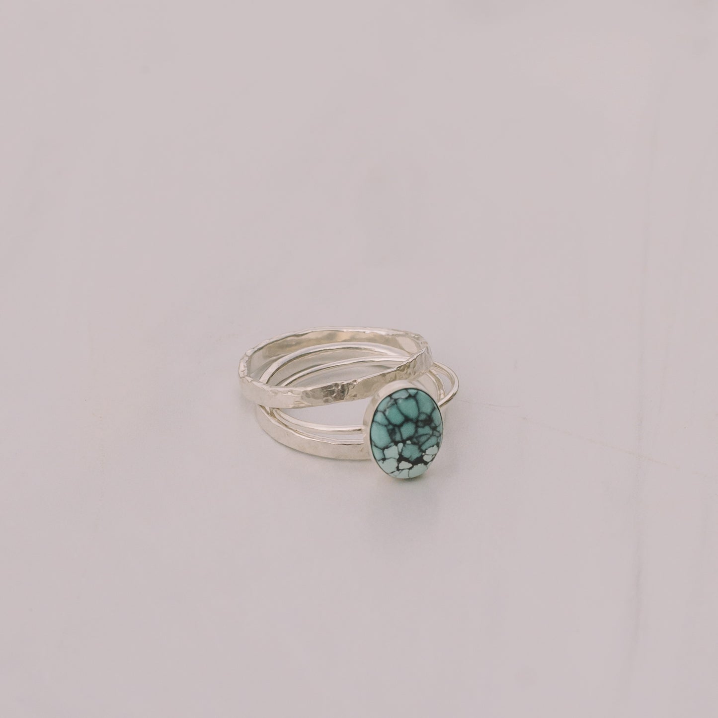 Turquoise Silver Ring Set - Lux Reve