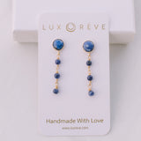 Lapis Stud Dangle Earrings 