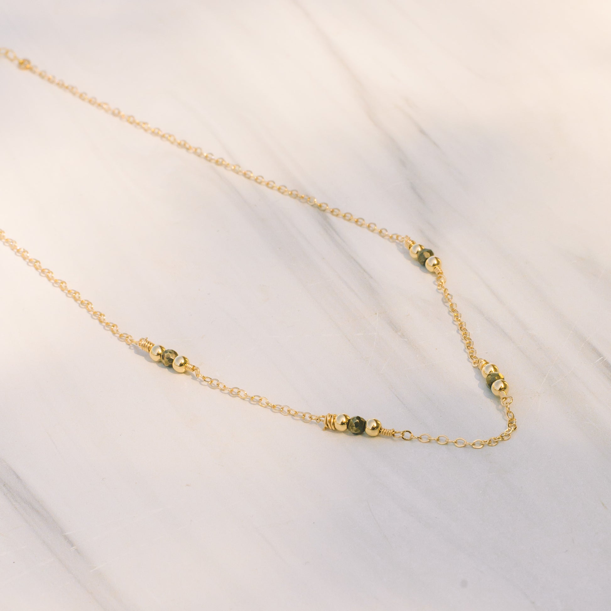 Gold-filled Pyrite Beaded Necklace - Lux Reve