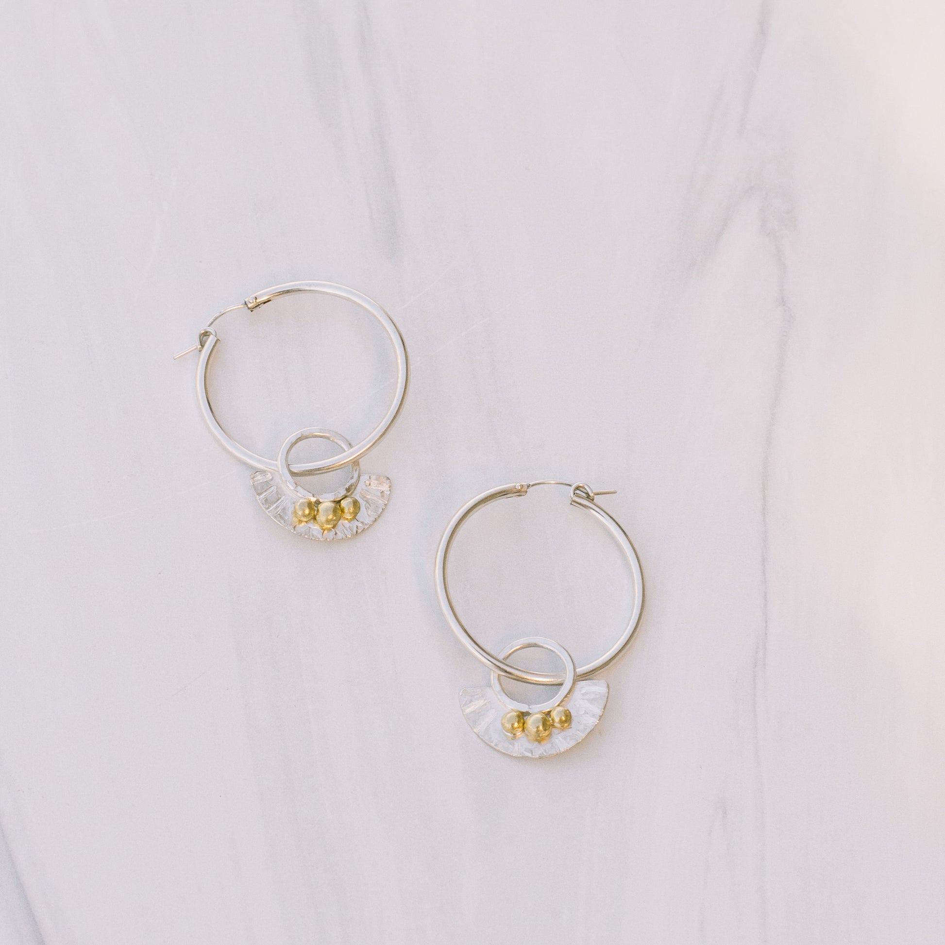 Silver and Brass Boho Earrings - Lux Reve