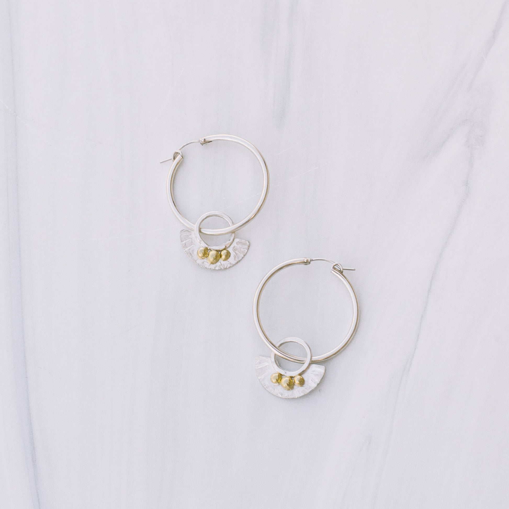 Silver and Brass Boho Earrings - Lux Reve