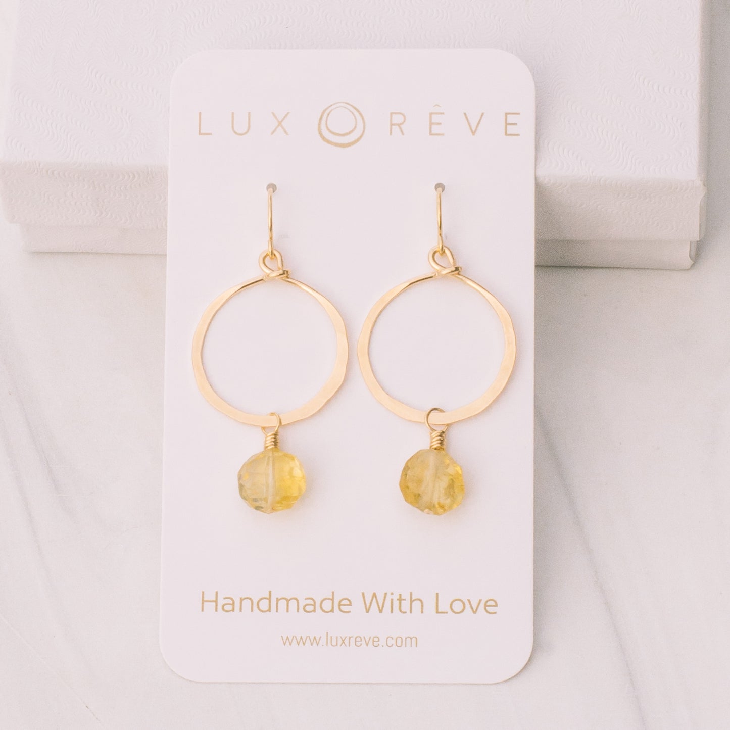 Gold-filled Citrine Hoops - Lux Reve