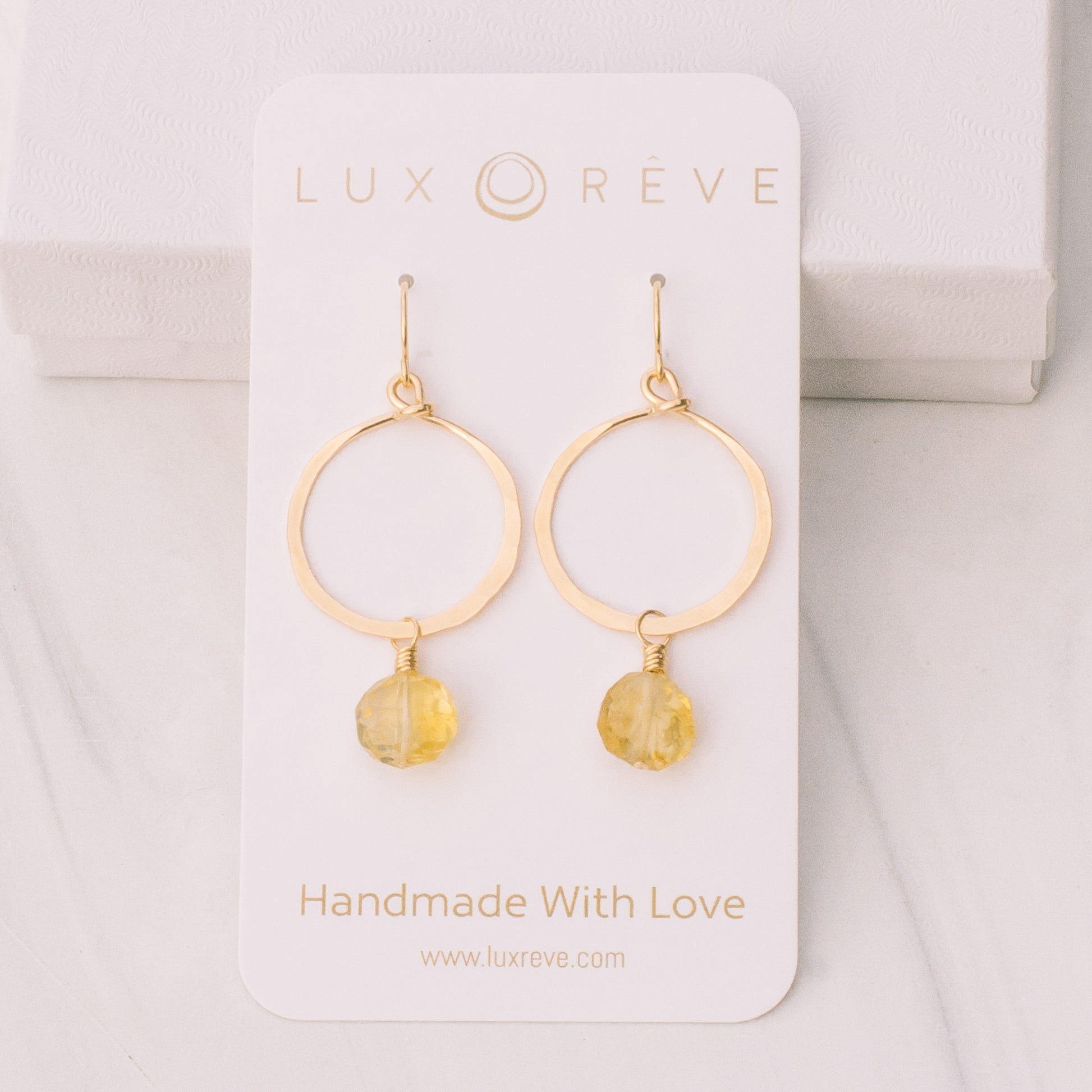 Gold-filled Citrine Hoops - Lux Reve