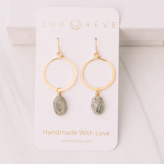 Tourmaline Quartz Hoop Earrings - Lux Reve