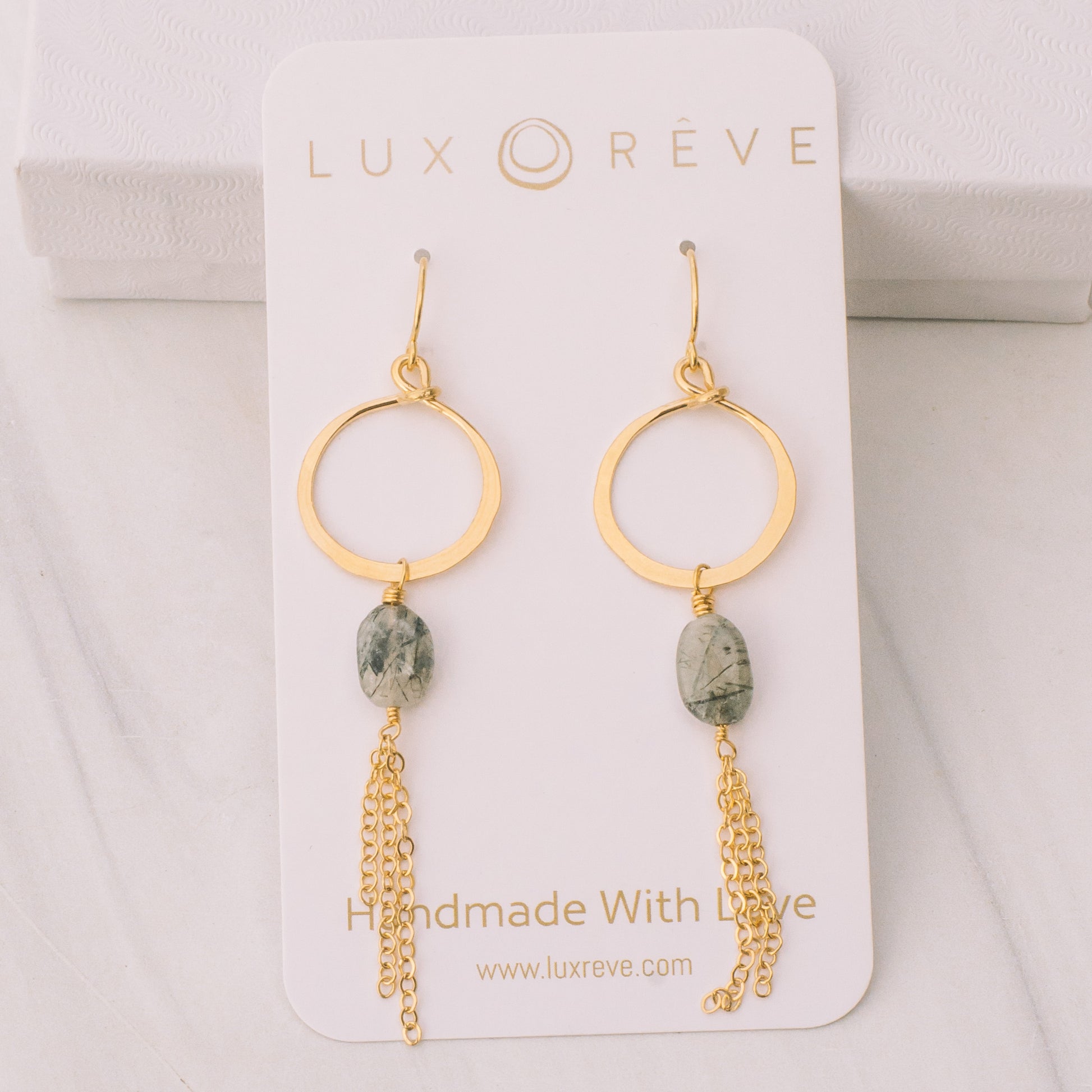 Tourmaline Tassel Earrings - Lux Reve