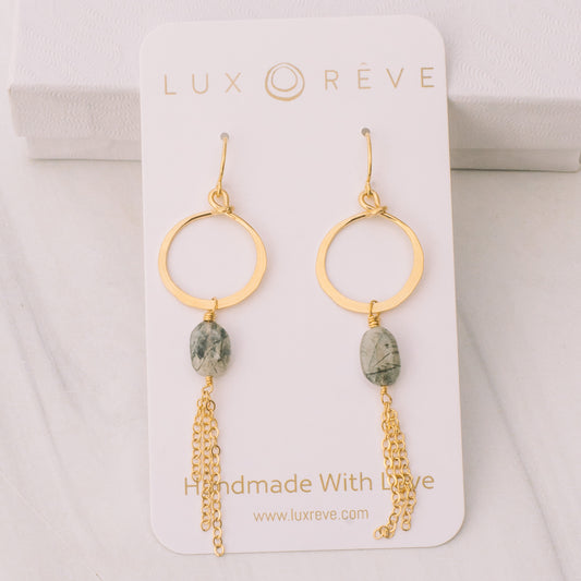 Tourmaline Tassel Earrings - Lux Reve