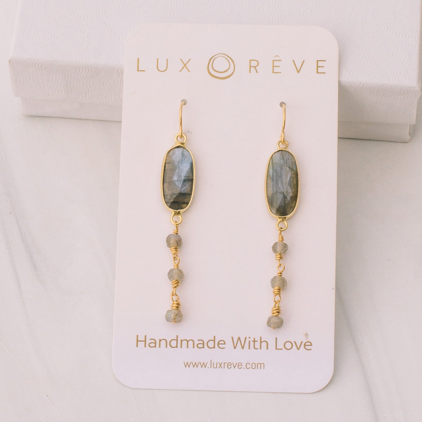 Labradorite Dangle Earrings - Lux Reve