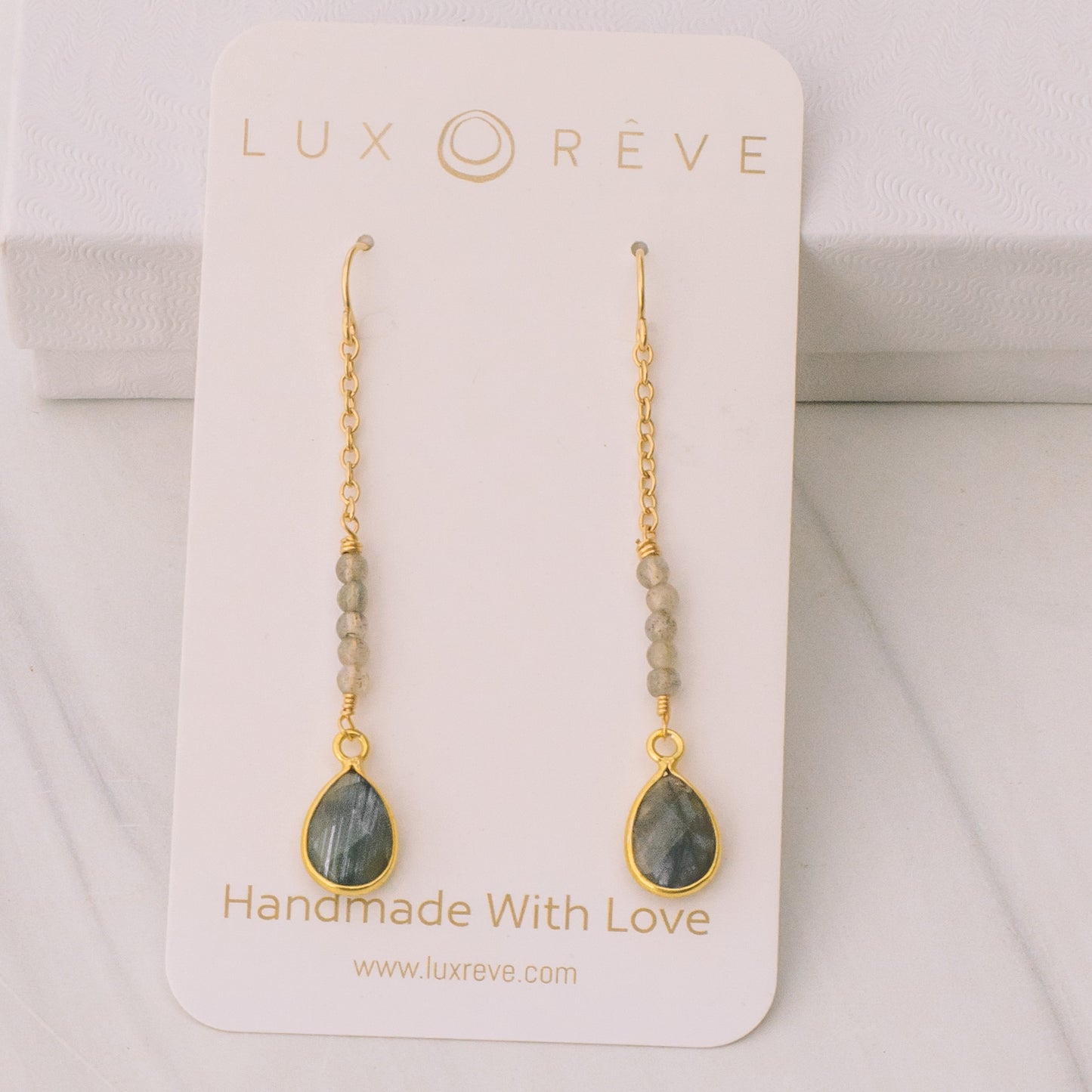 Labradorite Drop Earrings - Lux Reve