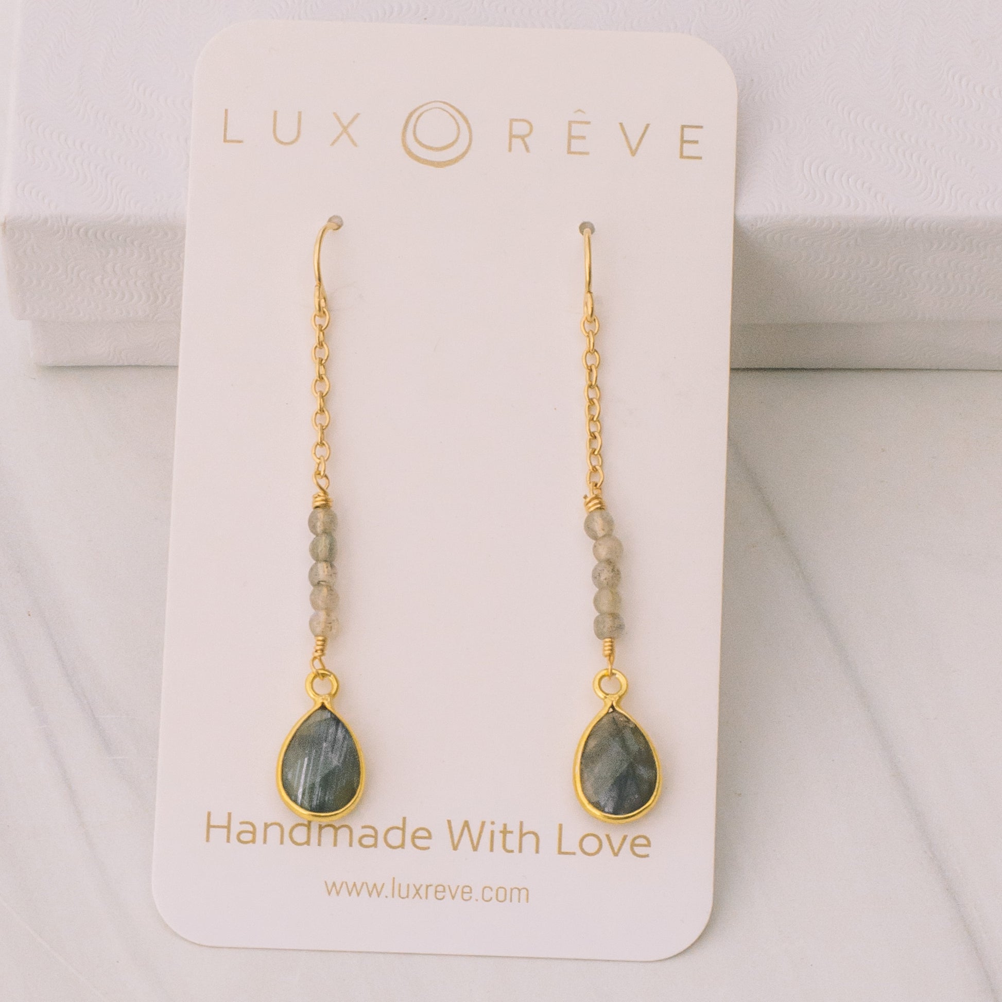 Labradorite Drop Earrings - Lux Reve
