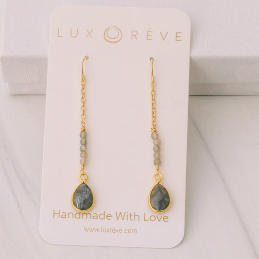 Labradorite Drop Earrings - Lux Reve