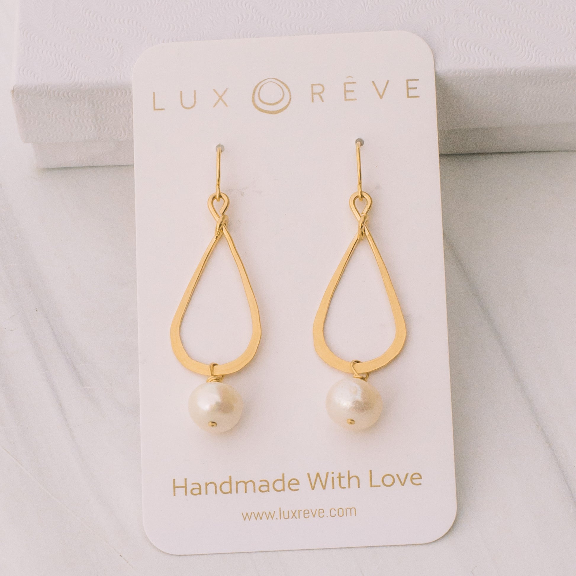 Pearl Teardrop Shaped Earrings - Lux Reve
