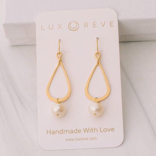 Pearl Teardrop Shaped Earrings - Lux Reve