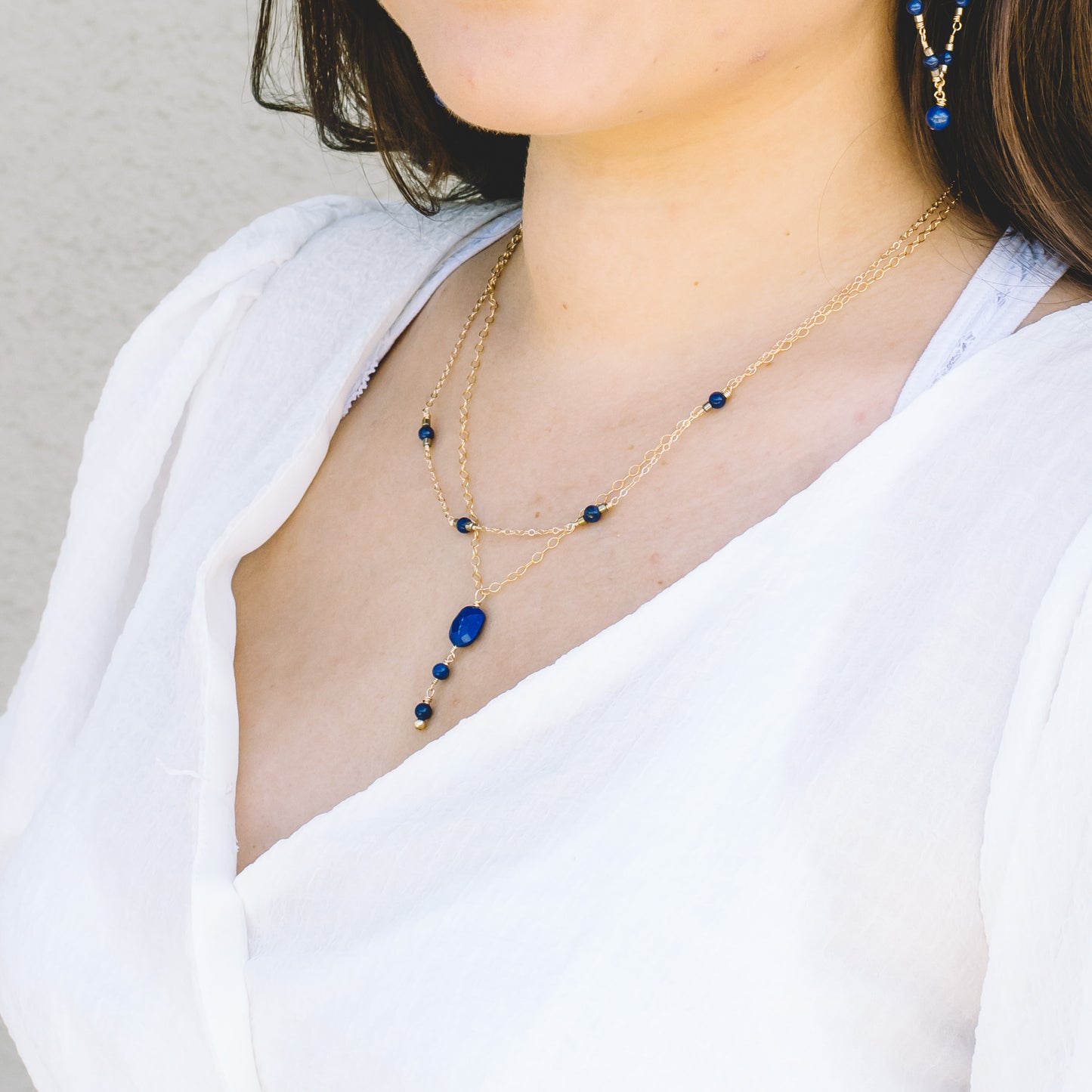 Gold-filled Lapis Layering Necklaces