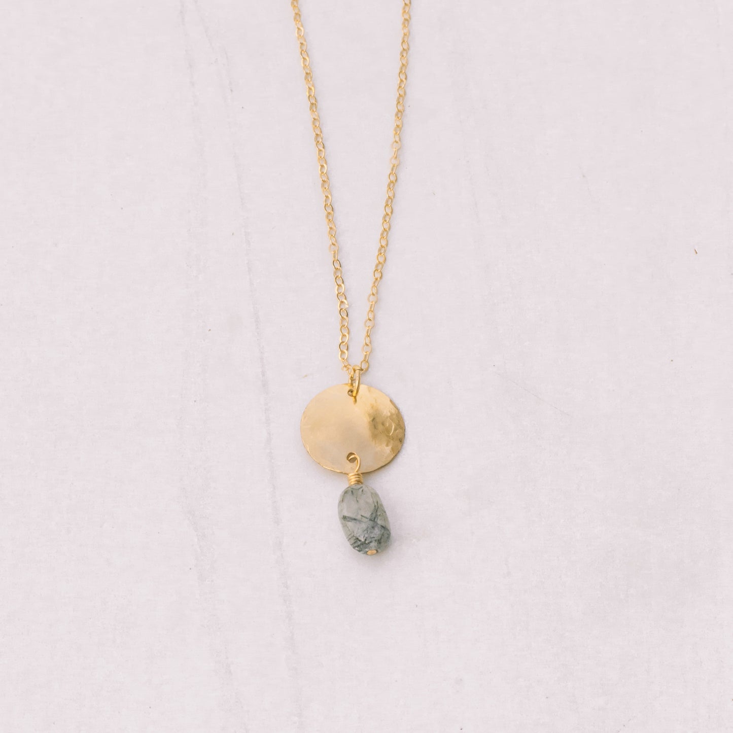 Gold-filled Tourmaline Quartz Coin Necklace - Lux Reve