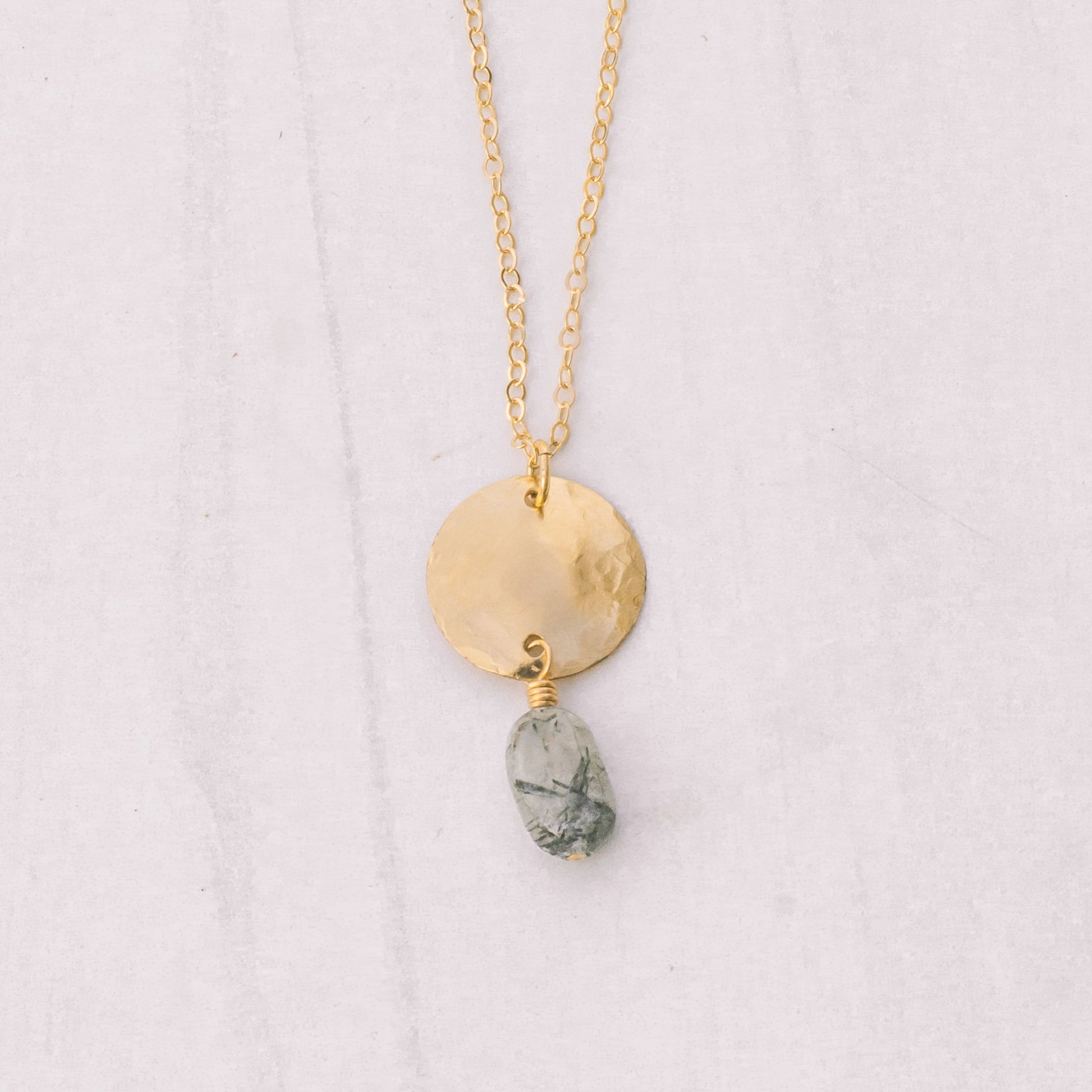 Gold-filled Tourmaline Quartz Coin Necklace - Lux Reve