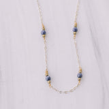 Silver Lapis Beaded Necklace